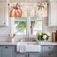thumbnail image 2 of Fall Pumpkin Farmhouse Short Window Curtain Valances, Orange Thanksgiving Vintage Autumn Plant Rod Pocket Kitchen Valances for Living Room Bedroom Bathroom Cafe 60" x 18", 2 of 8