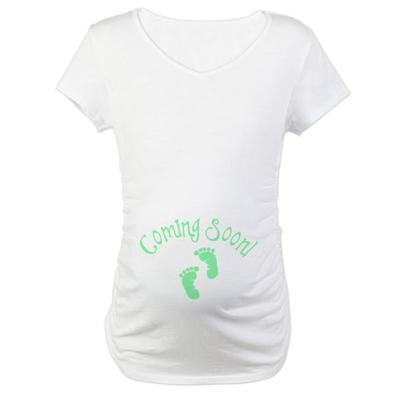 CafePress - Coming Soon Maternity T Shirt - Cotton Maternity T-shirt, Cute & Funny Pregnancy Tee