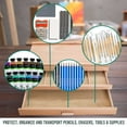 thumbnail image 6 of U.S. Art Supply 3-Drawer Artist Wood Pastel, Pen, Marker Storage Box - Elm Hardwood Construction, 5 Compartments per Drawer - Ideal for Pastels, Pens, Pencils, Charcoal, Blending Tools, and More, 6 of 6