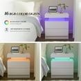 thumbnail image 6 of HLL White Nightstand LED Bedside Table for Bedroom Modern Night Stand with 2 Wood Drawers End Side Table for Bedroom, 6 of 6