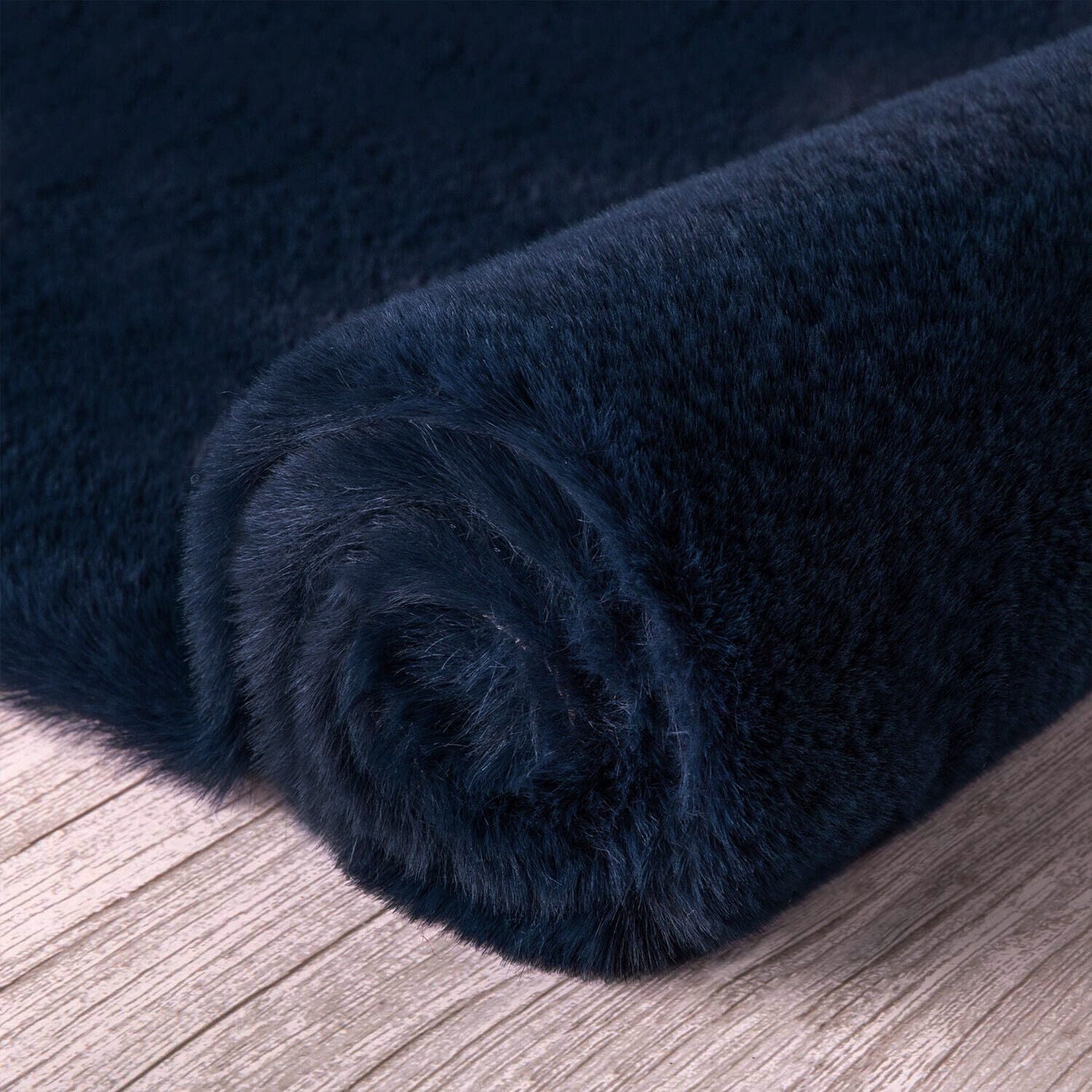Navy 2x3 Feet Faux Rabbit Fur Fuzzy Soft Fluffy Plush Cozy Shaggy Area Rug