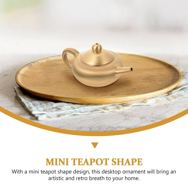 Brass Teapot Craft Miniature Teapot Adorn Handheld Teapot Decor Micro Scene Layout Decor