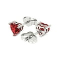 thumbnail image 2 of Clara Pucci 1.0 ct Brilliant Heart Cut Studs VVS1 Genuine Conflict free Red Natural Garnet Solid 18K White Gold Designer Everyday Earrings Push back, 2 of 4