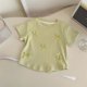 thumbnail image 4 of Blusas y camisas de manga corta con cuello redondo para niña, blusa clásica de verano con cuello redondo, color liso, informal, de manga corta con lazo, blusa de poliéster para niña, 4 of 5