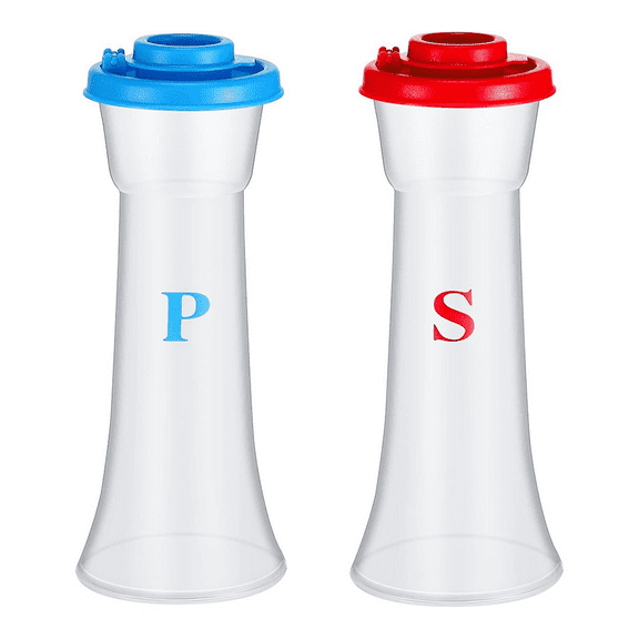 New Arrivals Plastic Salt and Pepper Shakers with Lids Large Hourglass Covered Moisture Proof Shaker Container 2pack