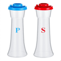 Plastic Salt and Pepper Shakers with Lids Large Hourglass Covered Moisture Proof Shaker Container 2pack
