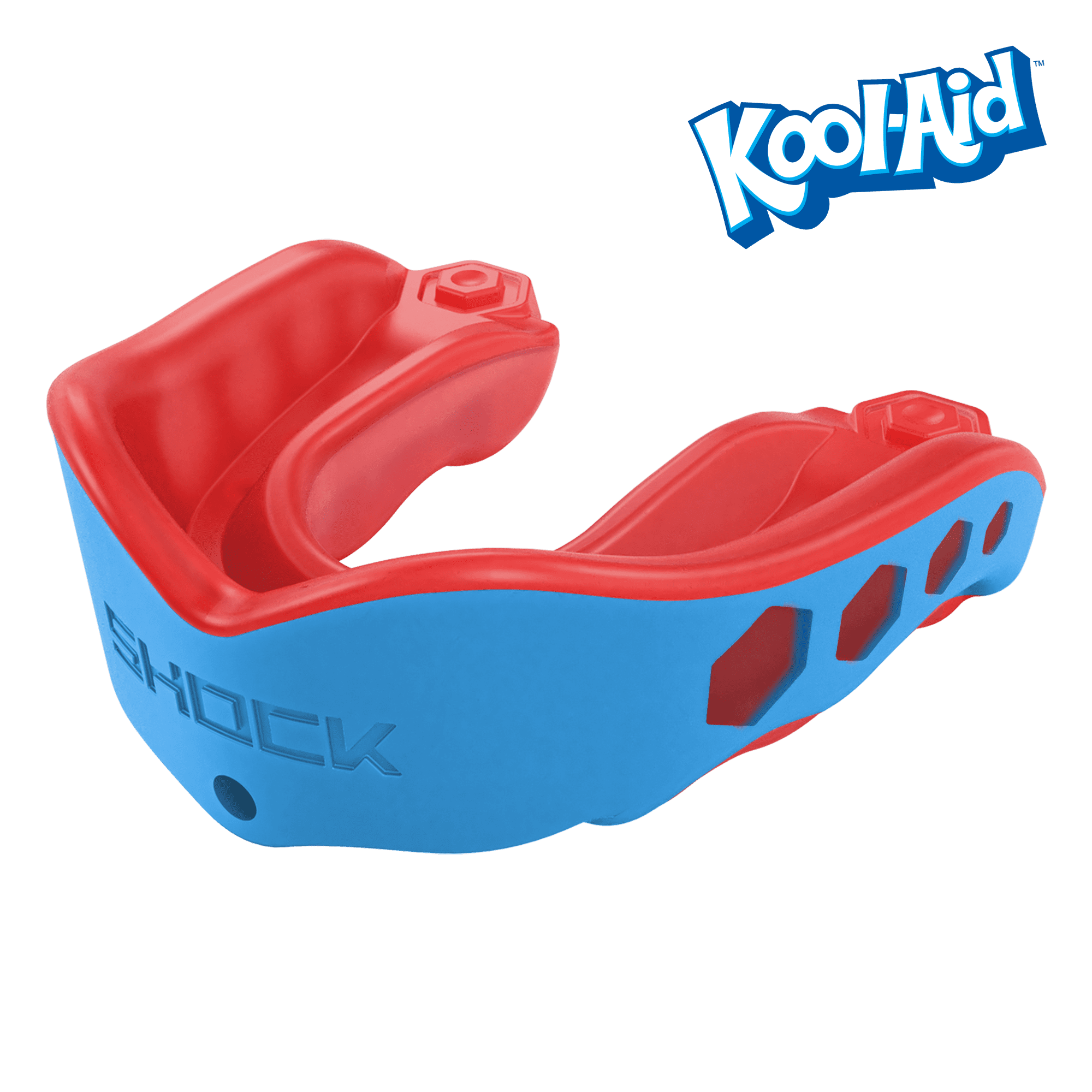Shock Doctor Youth Gel Max Flavor Mouthguard with Ventilated Mouthguard Case Bundle, Kool-Aid Tropical Punch