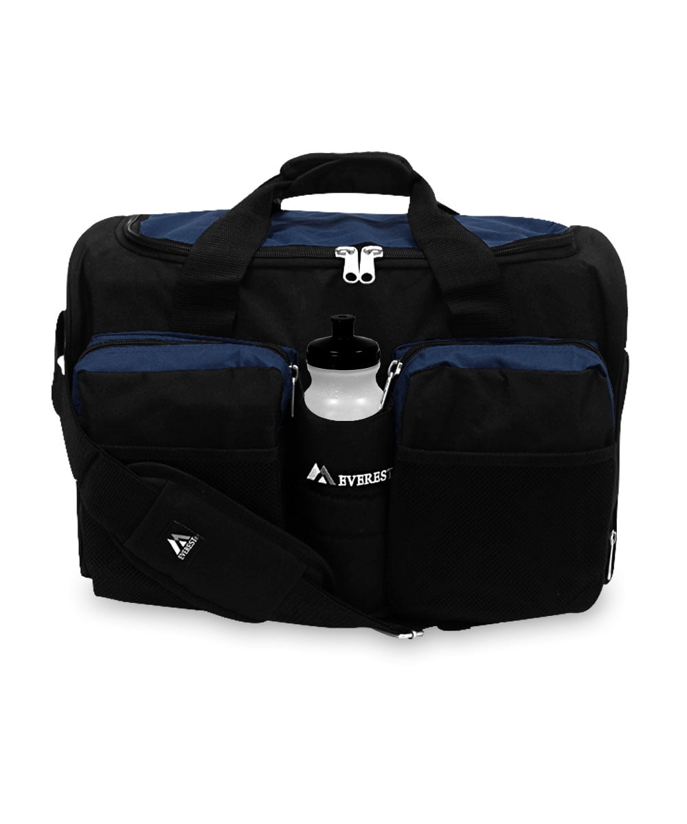 Everest Unisex Sports Duffel Bag with Wet Pocket, Navy Blue