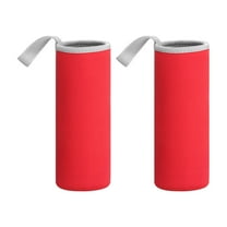 Uxcell Neoprene Water Bottle Sleeves, Water Bottle Carrier Bottle Can Sleeves Covers Holder Bag with Strap Red