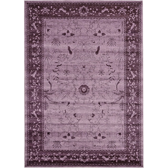 Unique Loom La Jolla Collection Tone Traditional Area Rug, 7 x 10 Feet, Violet/Dark Purple