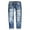 Blue, variant on Women's Jeans Valentines Heart Printed Ripped Straight Leg Mid Rise Denim Festive Pattern Plus Size Casual Jeans