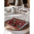 thumbnail image 6 of Christmas Cloth Napkins Set of 4 Reusable Dinner Napkins, Pine Tree Gold White Snowflake Red Black Plaid Cocktail Napkin Washable Table Napkins for Wedding/Holiday Party/Baby Shower 20"x20", 6 of 7