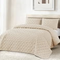 thumbnail image 7 of Exclusivo Mezcla Bed Quilt Set King Size for All Seasons, Stitched Pattern Quilted Bedspread/ Bedding Set/ Coverlet with 2 Pillow shams, Lightweight and Soft, Brich Beige, 7 of 7