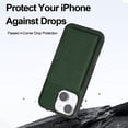 thumbnail image 6 of Detachable Wallet Case for iPhone 15 Card Slots Holder, Premium PU Leather Magnetic Cover Compatible with Mag-Safe, Shockproof Removable Flip Kickstand Protective Case, Green, 6 of 6