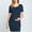 Navy, variant on Maternity Dress for Photo Shoot, Off Shoulder Pleated Mid Calf Dress, Soft Stretch Jersey for Pregnancy, Baby Shower & Casual Wear