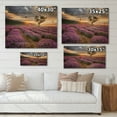 thumbnail image 4 of Designart 'Dramatic Clouds and Sunrise Over Lavender Field VIII' Farmhouse Print on Natural Pine Wood, 4 of 5
