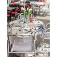 thumbnail image 4 of Outdoor Tablecloth with Umbrella Hole and Zipper, Vintage Country Round Table Cloth 60 Inch Waterproof Tablecloth, Blue Rustic Texas Star Vines Wooden Grain Picnic Table Cover for Patio Camping, 4 of 7
