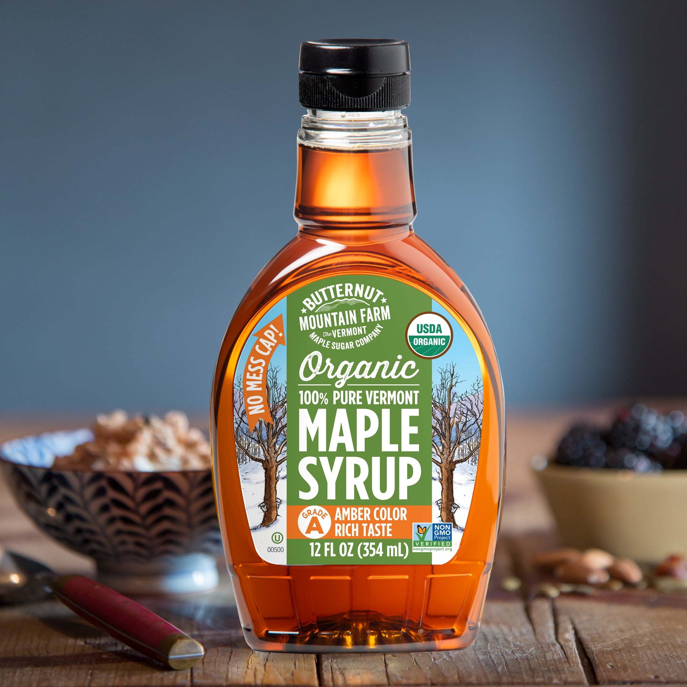 Butternut Mountain Farm Organic Pure Maple Syrup Grade A, Amber Rich PET Bottle