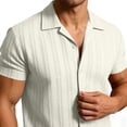 thumbnail image 7 of Dxzfnsa Shirts for Men Loose Lightweight Button Down Short Sleeve Shirts Summer Men's Casual Cotton Lapel Collar Solid Color Beach Shirts, 7 of 7