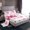 White Pink 01, variant on Feelyou Watercolor Ribbon Teen Full Size Sheets, Love Heart Bowknot Bed Sheets, 4 Pieces