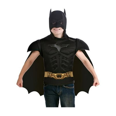 Boys Batman The Dark Knight Rises Muscle Chest T-Shirt Mask and Cape