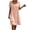 A-Pink, variant on 2026 Summer Dress for Women Cotton Linen Square Neck Short Sleeves Eyelet Hem Knee-Length Dress