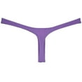 thumbnail image 2 of Botmois Sexy Men's Ice Silk Bikini Thong Underwear Jockstrap G-string Micro Posing Hipster Lingerie Purple M, 2 of 3