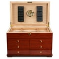 thumbnail image 3 of Landmark Desktop Cigar Humidor - High Gloss Cherry Lacquer Finish -Capacity: 300, 3 of 11