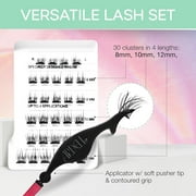 Ardell Naked Press On Pre-Glued Lash Extension Kit, Self Adhesive False Eyelashes Lash Clusters, Natural