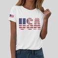 thumbnail image 2 of Duqingm Independence Day Shirt Short Sleeve Independence Day Women’s 250th Anniversary USA Shirt 2026 American Flag Retro Graphic Tee White,3XL, 2 of 5