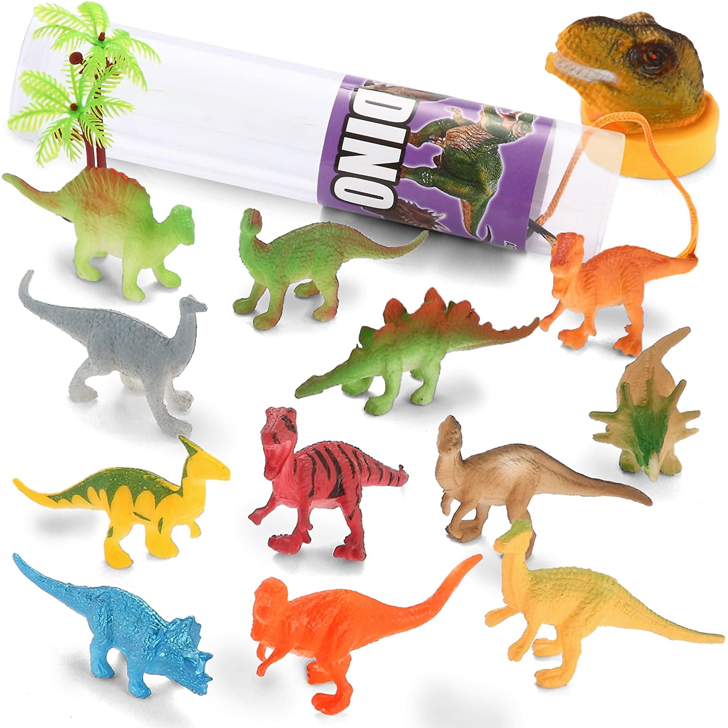 Liberty Imports Mini Animal Figure Toys in Tubes 78 Piece Set | Includes Farm Zoo Safari Dinosaur Insect Reptile Ocean Creatures | Realistic Plastic