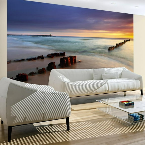 Tiptophomedecor Landscape Wallpaper Wall Mural - Beach - Sunrise