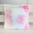 thumbnail image 5 of Btomtd 16.9x16.9 in Soft Tie Dye Furry Pillow Case Decorative Pillow Cover Invisible Zipper Easy Change Wash Suitable for Home Decor Cushion Cover, Pink, 5 of 6