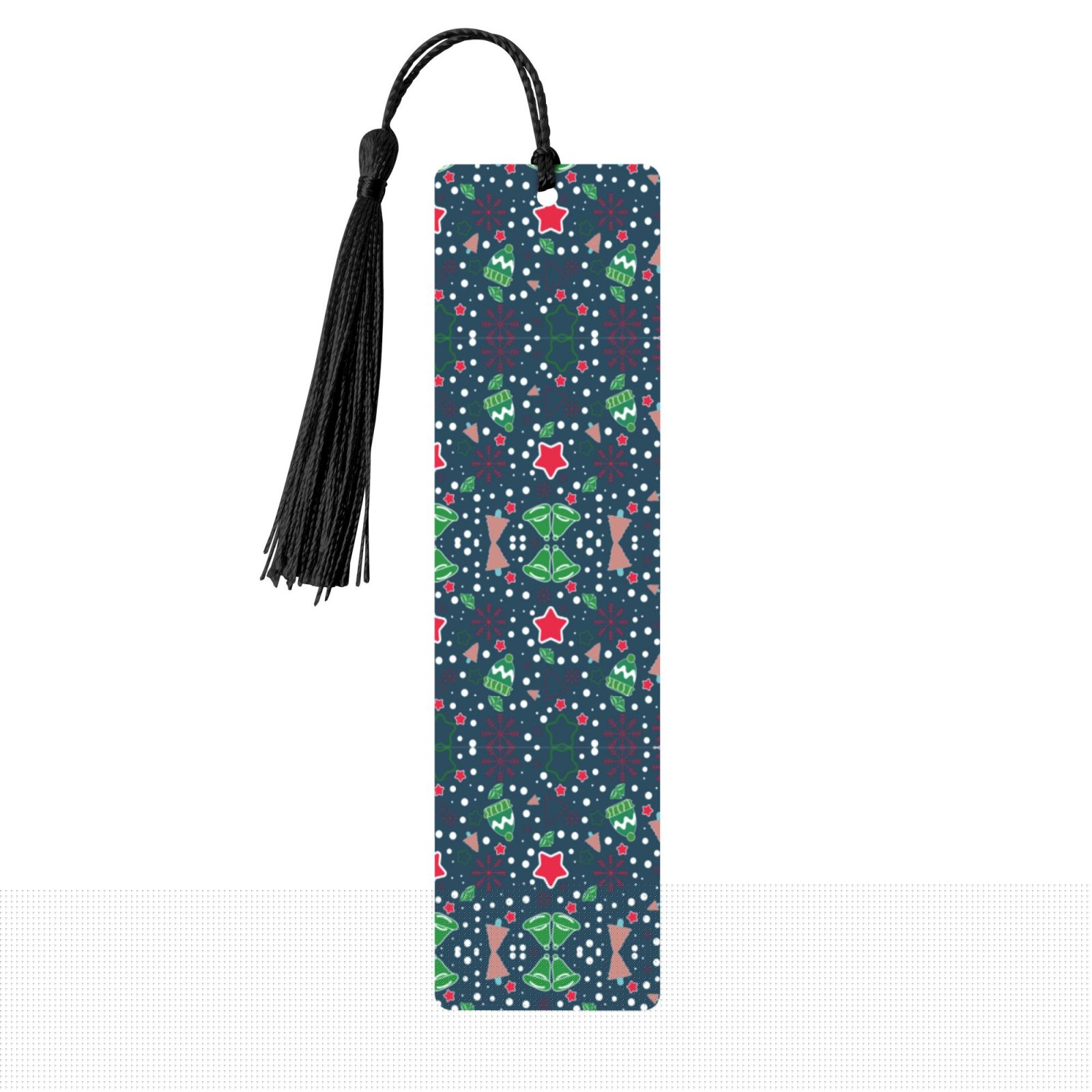 Black, variant on Kdxio Christmas Print Metal Tassel Bookmarks,Perfect Gift for Art Lovers and Bookworms Metal Bookmarks for Women