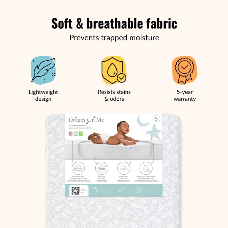 Dream On Me Breathable Orthopedic Crib Mattress, Reversible photo 2