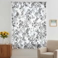 thumbnail image 3 of Gray Spring Floral Sheer Curtains 96 Inches Long, Watercolor Blooming Botanical Summer Light Filering Curtains, Privacy Drapes Simi Floor to Veiling Curtain for Living Room Bedroom Window Treatment, 3 of 9