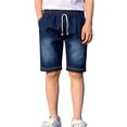 thumbnail image 6 of ATOGUTA Boys Denim Shorts Cute Summer Trendy Fashion Jean Shorts High Waist Straight Leg Clothes Jorts Size 1T-12, Navy, 6 of 6