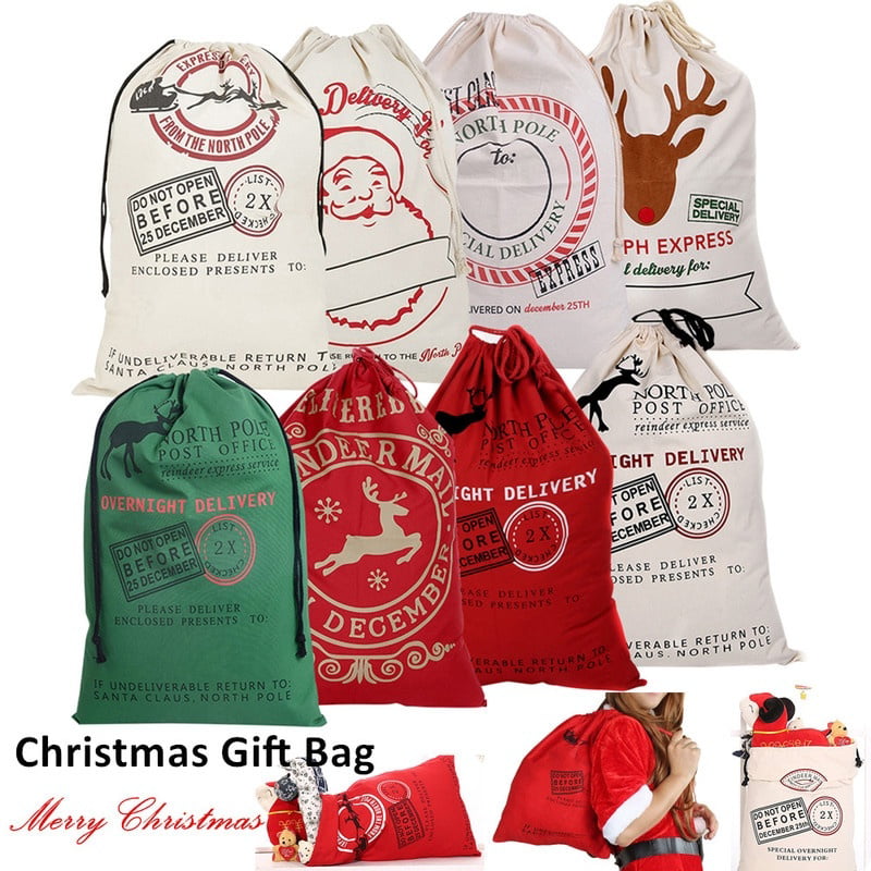 Red Deluxe Christmas Gifts Father Xmas Party Santa Sacks Stockings Bag Wholesale 