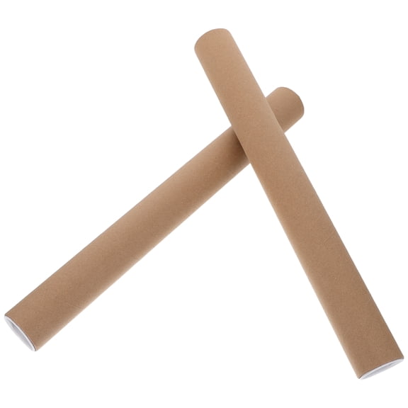 FENGGUIQU 2Pcs Round Mailing Tubes for Artwork Shipping and Document Storage in Light Brown