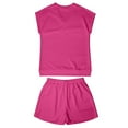 thumbnail image 6 of Women's V-Neck Short Sleeve Top and Shorts Set Casual Summer Outfit Soft Comfortable Wear Stylish Two Piece Suit for Daily, 6 of 8