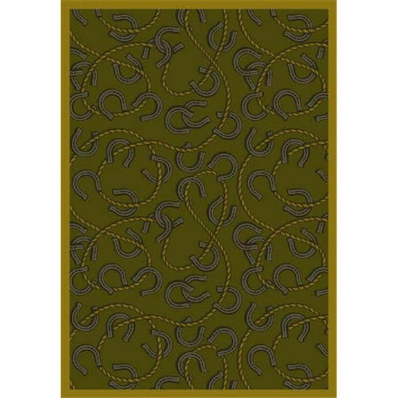 Rodeo Olive 3 ft.10 in. x 5 ft.4 in.  WearOn Nylon Machine Tufted- Cut Pile Whimsy Rug