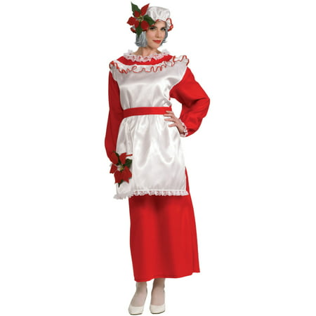 Mrs. Poinsettia Santa's Helper Ms. Claus Adult Costume Dress Size L 14-16