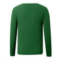 thumbnail image 4 of Fiaer Women's Sweaters V Neck Plus Size Long Sleeve Loose Fit Trendy Solid Casual Lightweight Stretchy Knit Tops Dark Green M, 4 of 5