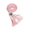 thumbnail image 1 of Cinturones delgados trenzados con flecos para mujeres Inspire Chic, rosa, 132 cm/52 pulgadas, 1 of 7