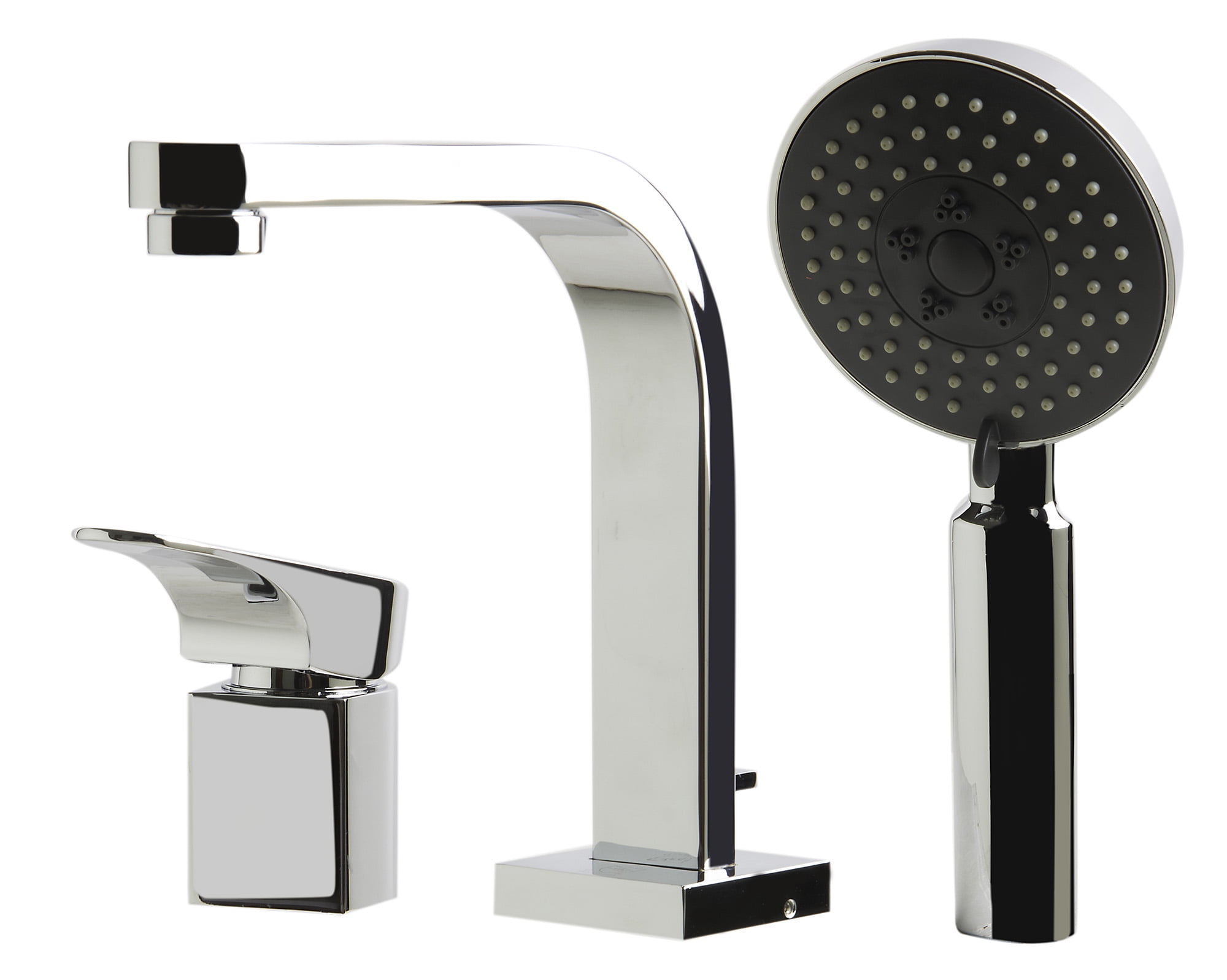 ALFI brand AB2703-PC Polished Chrome Deck Mounted Tub Filler and Round ...