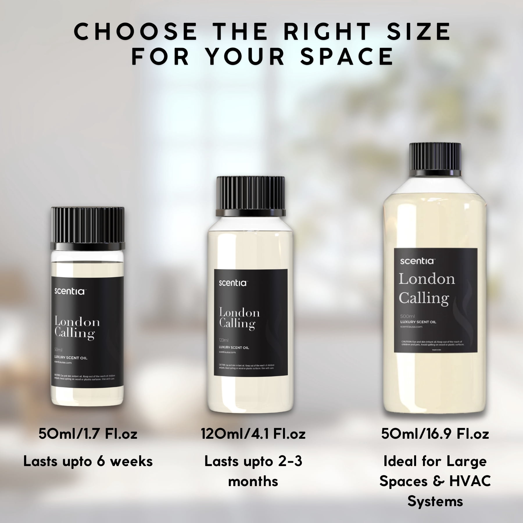 Scentia London Calling Diffuser Oil Inspired by Ferrari - 50 ml 1.69 fl oz - Fragrance Oil Blend White Tea, Cedarwood & Soku Lime for Aromatherapy Diffusers and Humidifiers