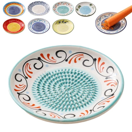 Garlic Grater Plate Ceramic, Ginger Grater Bowl, Grating Plate for Fruits Vegetables