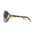 thumbnail image 3 of Womens Rhinestone Jewel Hinge Exposed Lens Butterfly Designer Sunglasses Tortoise Brown, 3 of 4