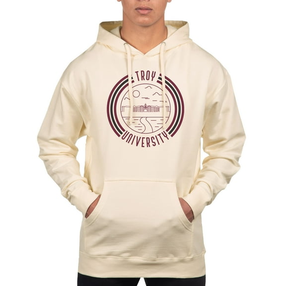 Men's Uscape Apparel Cream Troy University Trojans Standard Pullover Hoodie