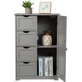 thumbnail image 6 of GLACER Bathroom Floor Cabinet, Multifunctional Storage Cabinet with 4 Drawers and 1 Door, Wooden Side Storage Organizer for Bathroom, Living Room or Kitchen, 22 x 12 x 32 inches (Grey), 6 of 6